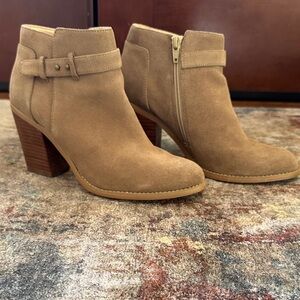 Sole Society Camel Suede Ankle Booties